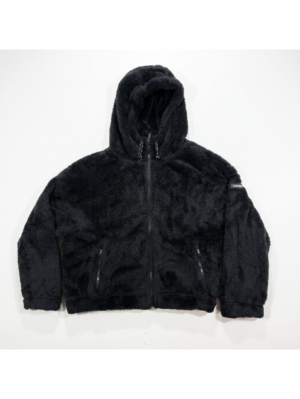 Calvin Klein Performance Womens XL Black Sherpa Fleece Full Zip Hoodie Jacket